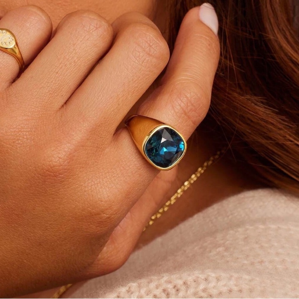Gorjana Montana Blue Nova Cocktail Ring Size 8 New